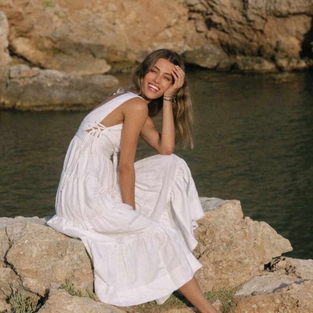 New with tags Shona Joy Blanca lace up tiered dress - Picture 3 of 11